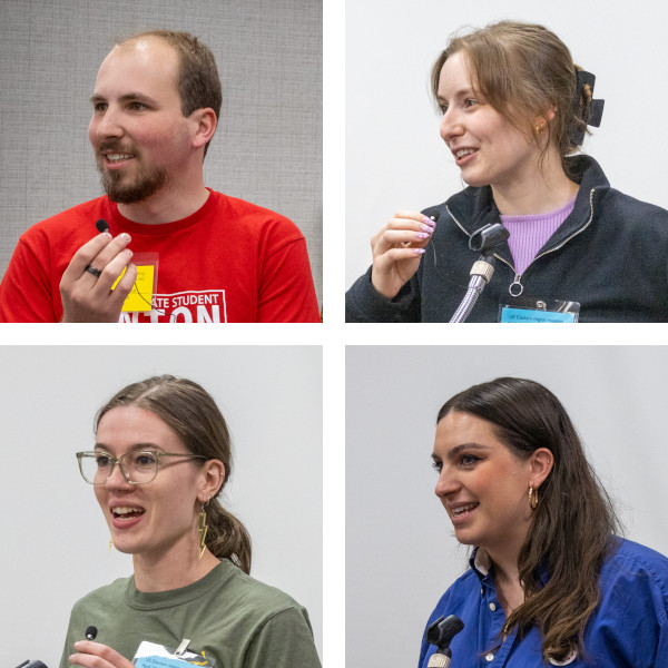 Photo montage of four grad workers