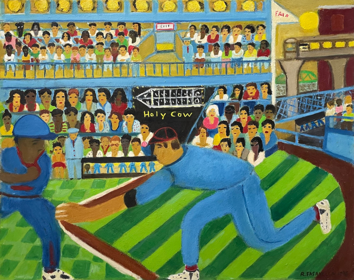 Painting of a baseball game